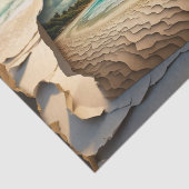 ひび割れたメールアートビーチシーンデコページ紙 薄葉紙 (詳細)