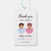 ひび割れた卵の性別発表サンクスギフトタグ ギフトタグ (正面)