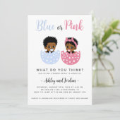 ひび割れた卵 黒い赤ちゃん 性別発表 招待状 (スタンド正面)