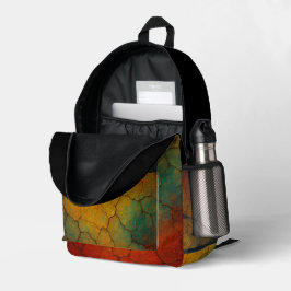 ひび割れた地球の抽象芸術テクスチャ プリントバックパック