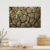 ひび割れた地球の苗 ポスター (キッチン)