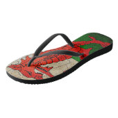 ひび割れた壁にウェルシュドラゴン ビーチサンダル (アングル)