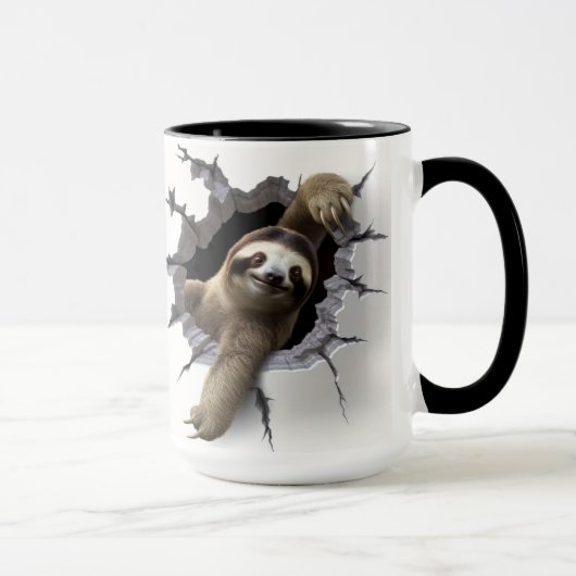 ひび割れた壁のナマケモノ マグカップ (右)
