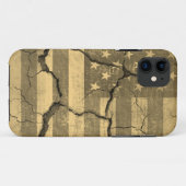 ひび割れた壁の米国国旗のヴィンテージ Case-Mate iPhoneケース (裏面(横))