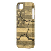 ひび割れた壁の米国国旗のヴィンテージ Case-Mate iPhoneケース (裏面左)