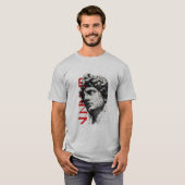 ひび割れた大理石の胸像のゴミポルカアートTシャツ Tシャツ (正面フル)