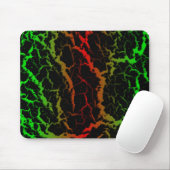 ひび割れた宇宙溶岩 – 緑/赤 マウスパッド (マウス)
