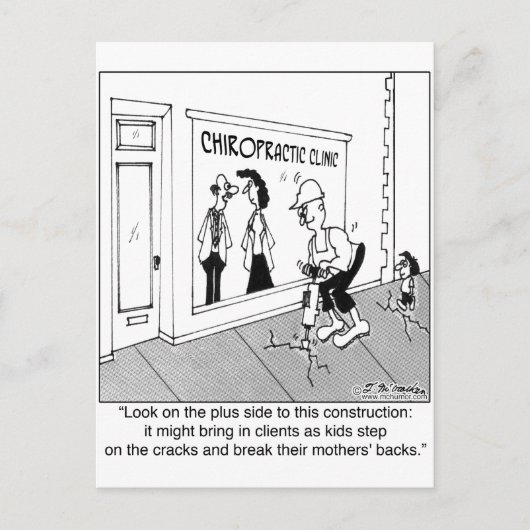 ひび割れた歩道はカイロプラクターの恩恵 ポストカード (正面)