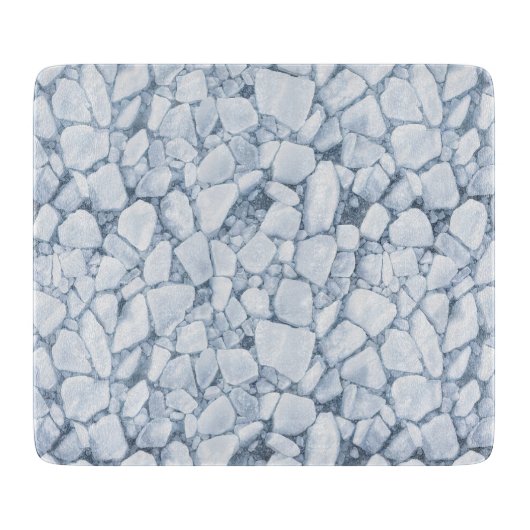 ひび割れた氷の表面（スタイル5）油絵 カッティングボード (正面)