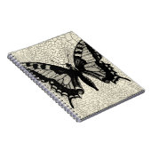 ひび割れた背景に黒と白の蝶 ノートブック (右側)
