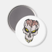 ひび割れた脳スカル マグネット (正面/裏面)