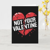 ひび割れた赤いハートのデザイン あなたのバレンタインじゃない カード (黄色い花)