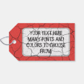 ひび割れた赤い動物の前肉印刷ギフトラベル ギフトタグ (裏面横)