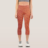 ひび割れた赤い革の似たパターンのカプリス カプリレギンス (正面)