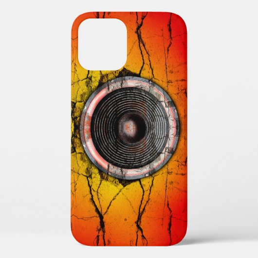ひび割れた赤とオレンジの音楽スピーカーCase-Mate iPh Case-Mate iPhoneケース (裏面)