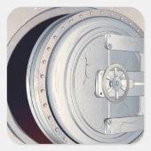 ひび割れた銀行の金庫 スクエアシール (正面)