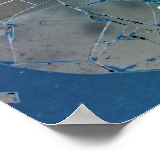 ひび割れた鏡ギターアート ポスター (角)