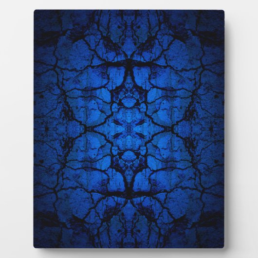 ひび割れた青い壁パターン フォトプラーク (正面)
