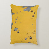 ひび割れた黄色の金属：汚れたテクスチャ。 アクセントクッション (裏面(縦))