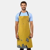 ひび割れた黄色の金属：汚れたテクスチャ。 エプロン (着用した状態)