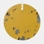 ひび割れた黄色の金属：汚れたテクスチャ。 ガラスオーナメント (裏面)