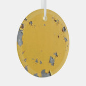 ひび割れた黄色の金属：汚れたテクスチャ。 ガラスオーナメント (正面右)