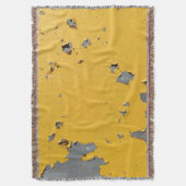 ひび割れた黄色の金属:汚れたテクスチャ。 スローブランケット (正面縦)