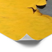 ひび割れた黄色の金属:汚れたテクスチャ。 ポスター (角)