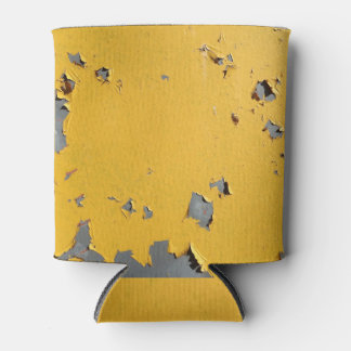 ひび割れた黄色の金属：汚れたテクスチャ。 缶クーラー