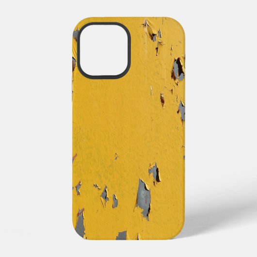 ひび割れた黄色の金属:汚れたテクスチャ。 iPhoneケース (裏面)