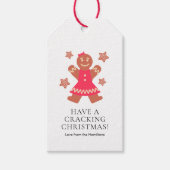 ひび割れるクリスマスのジンジャーブレッドの女性 ギフトタグ (正面)