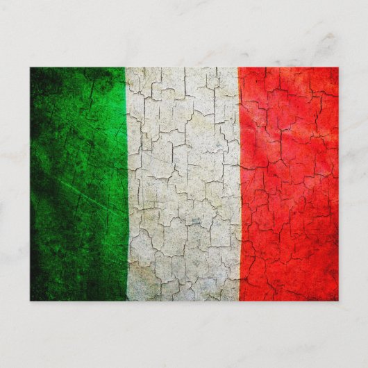 ひび割れイタリア国旗 ポストカード (正面)