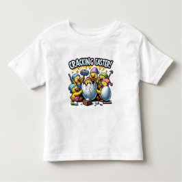ひび割れイースターおもしろい トドラーTシャツ