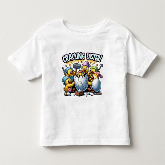 ひび割れイースターおもしろい トドラーTシャツ (正面)