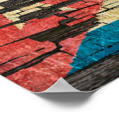 ひび割れキューバ国旗の剥離絵を描効果 ポスター (角)