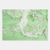 ひび割れグリーンコン絵を描クリート都市の質感 ラッピングペーパーシート (正面3)