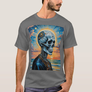 ひび割れシナスカルサンセットシャツ Tシャツ