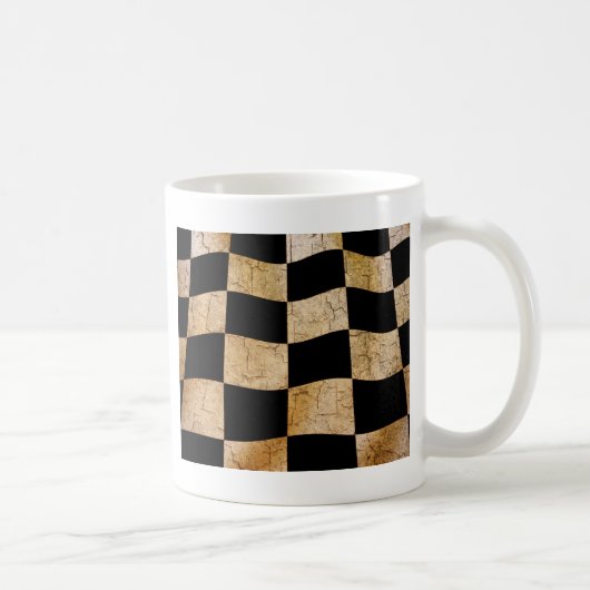 ひび割れフラ市松模様にグ コーヒーマグカップ (右)