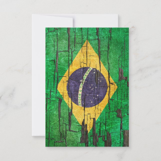 ひび割れブラジル国旗の剥離絵を描効果 (正面)