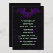 ひび割れマーブルパープルゴシック結婚式招待状 招待状 (正面/裏面)