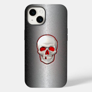 ひび割れメタル – 3D白熱［赤熱］光を放つスカルインレイ Case-Mate iPhone 14ケース