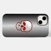 ひび割れメタル – 3D白熱［赤熱］光を放つスカルインレイ Case-Mate iPhoneケース (裏面 (横))