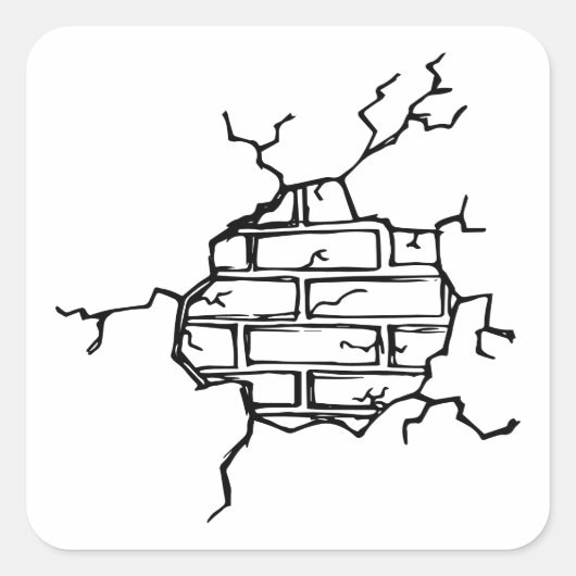 ひび割れ煉瓦 スクエアシール (正面)