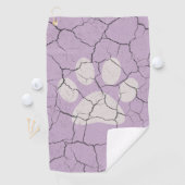 ひび割れ紫色の動物の手のプリントゴルフタオル ゴルフタオル (インサイチュ)