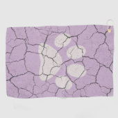 ひび割れ紫色の動物の手のプリントゴルフタオル ゴルフタオル (横)