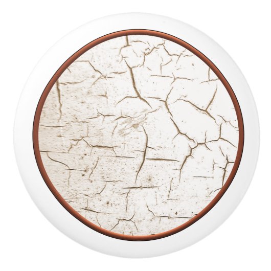 ひび割れ絵を描たノブ セラミックノブ (正面)