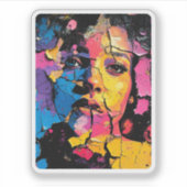 ひび割れ絵を描た壁美しいスキン深い シール (正面)