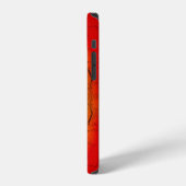 ひび割れ赤とオレンジの音楽スピーカー Case-Mate iPh iPhoneケース (左側面)