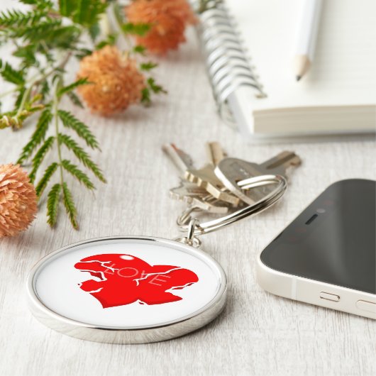 ひび割れ+壊れたハート キーホルダー (側面)