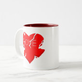 ひび割れ+壊れたハート ツートーンマグカップ (正面左)